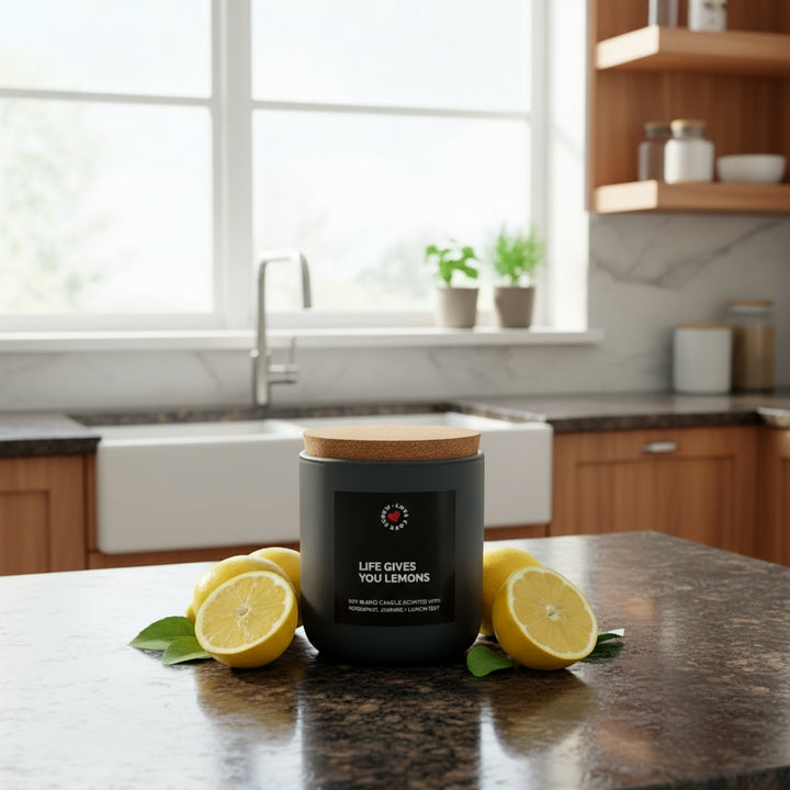 Love Cork Screw Life Gives You Lemons Candle