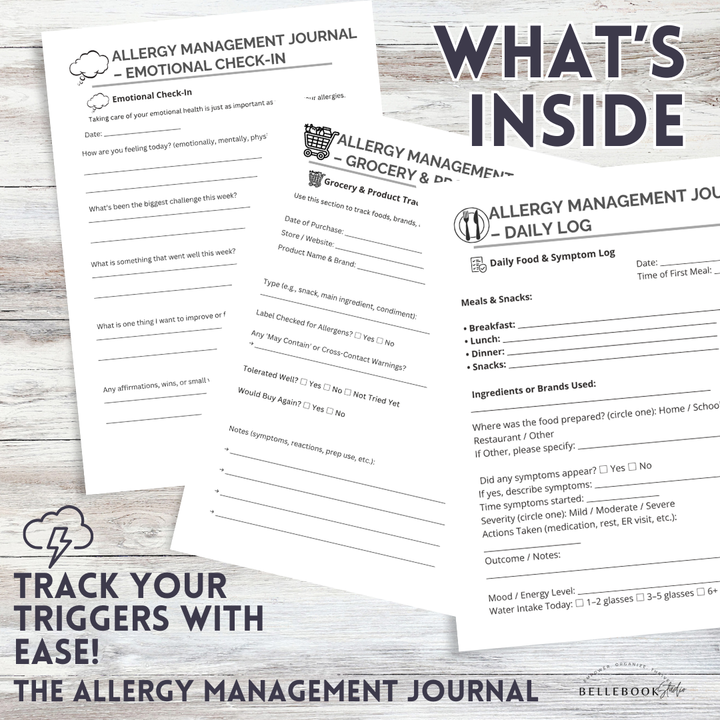 Belle Book Studio Allergy Tracker Management