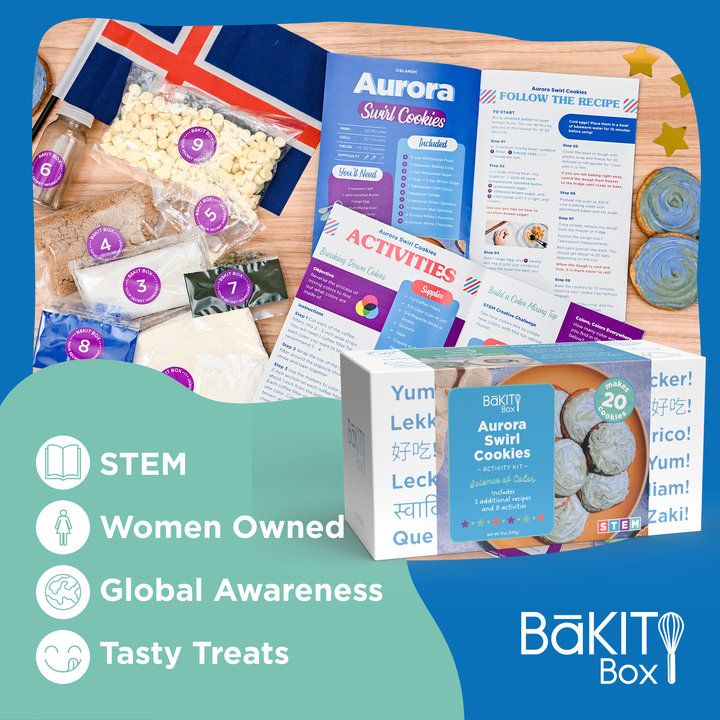 BāKIT Box Aurora Swirl Cookies Science of Color STEM Activity Kit
