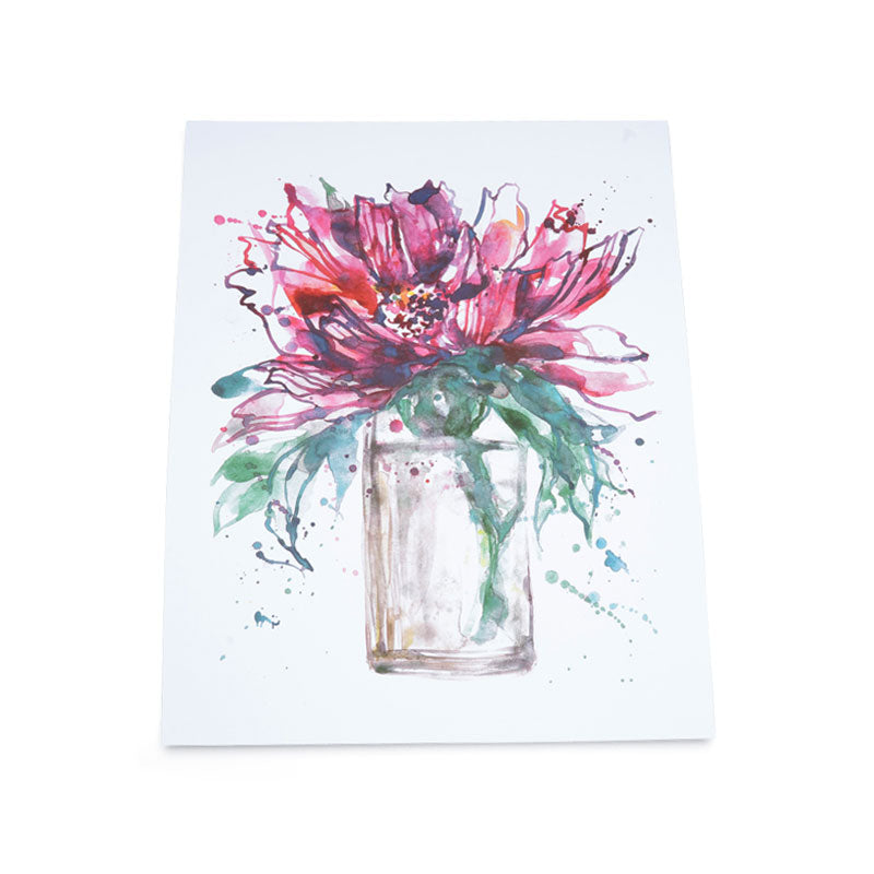 Scarlet Crane "First Bloom" Watercolor Art Print