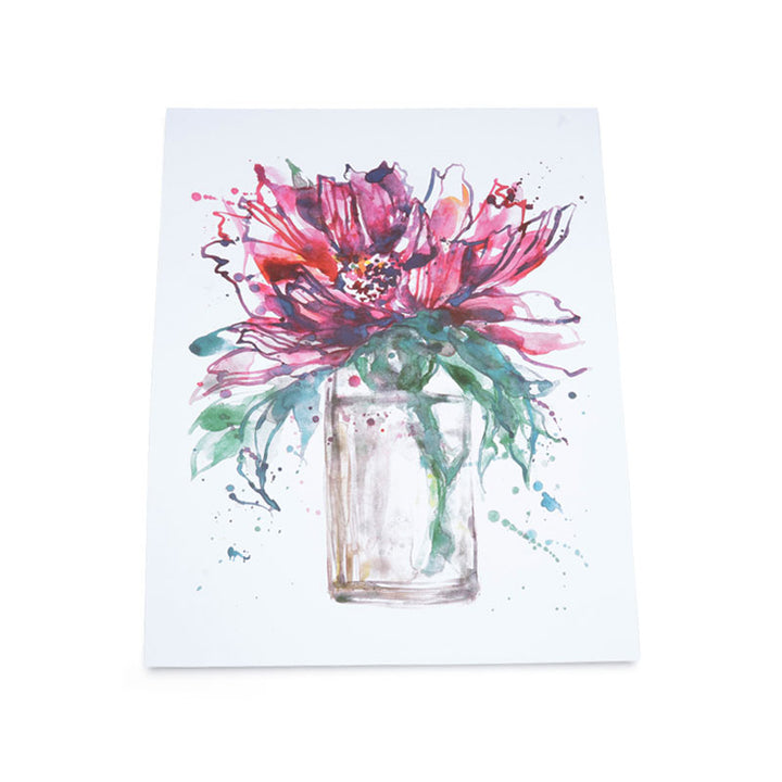 Scarlet Crane "First Bloom" Watercolor Art Print