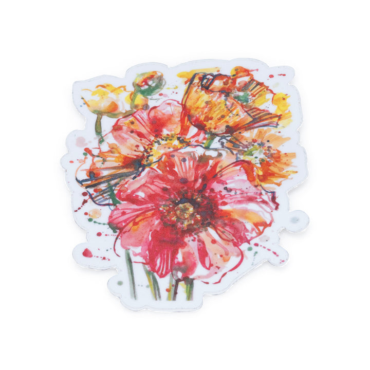 Scarlet Crane "Sunshine Bouquet" Watercolor Art Sticker