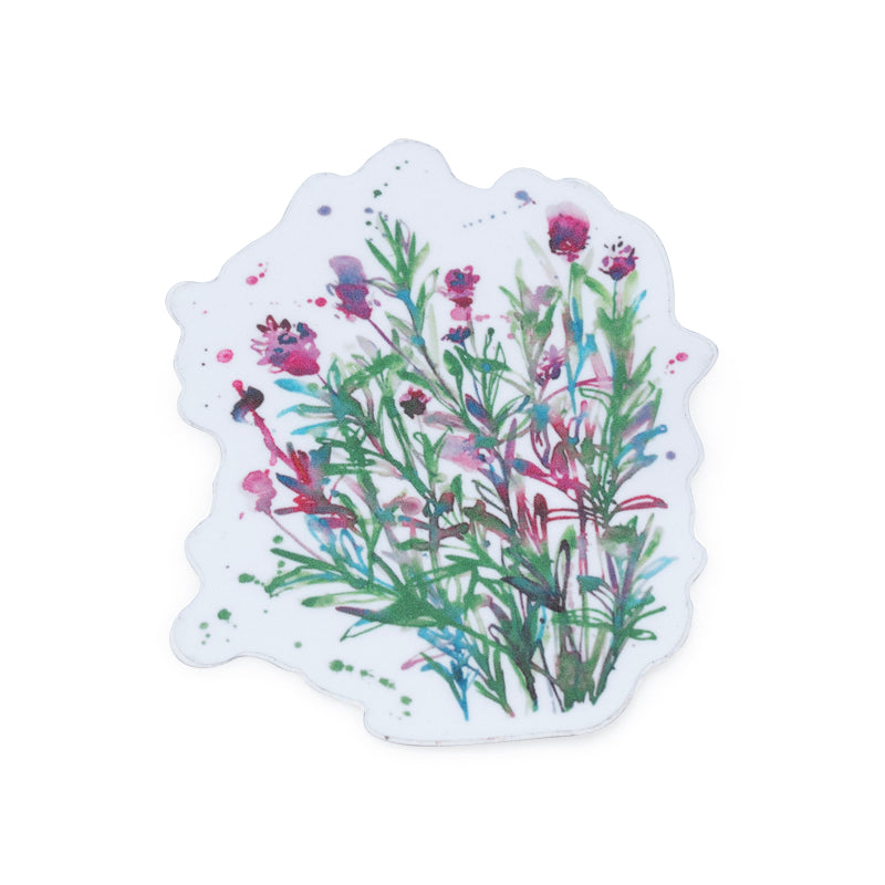 Scarlet Crane "Lavender Fields" Watercolor Art Sticker