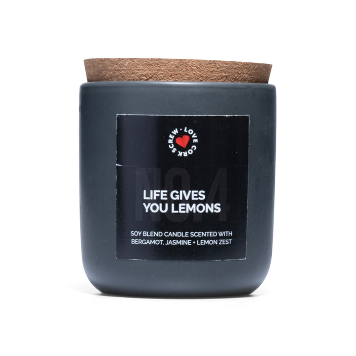 Love Cork Screw Life Gives You Lemons Candle