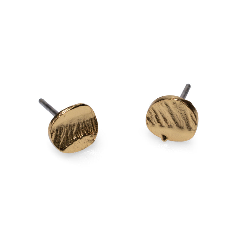 Lingua Nigra Tiny Vermeil Circle Stud Post Earrings