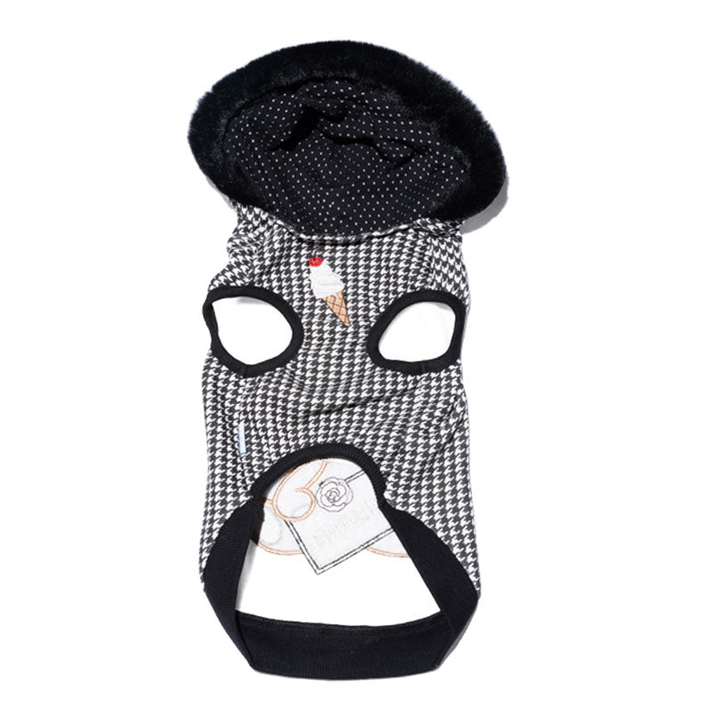 PetTee Apparel Chewnel Houndstooth Bear Hoodie