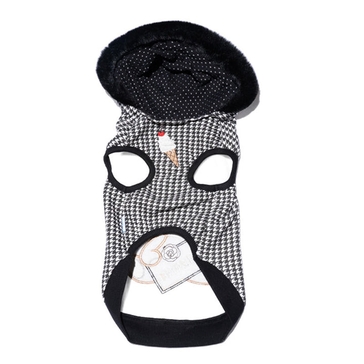 PetTee Apparel Chewnel Houndstooth Bear Hoodie