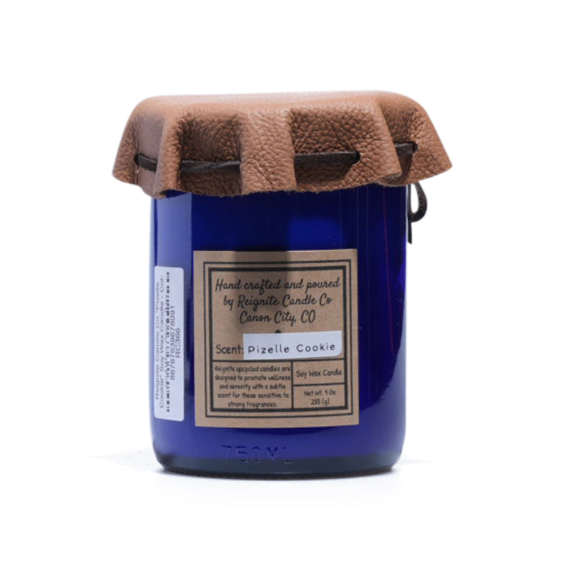 Reignite Candle Co "Pizelle Cookie" Soy Wax Candle - Colored Wine Glass  9 oz