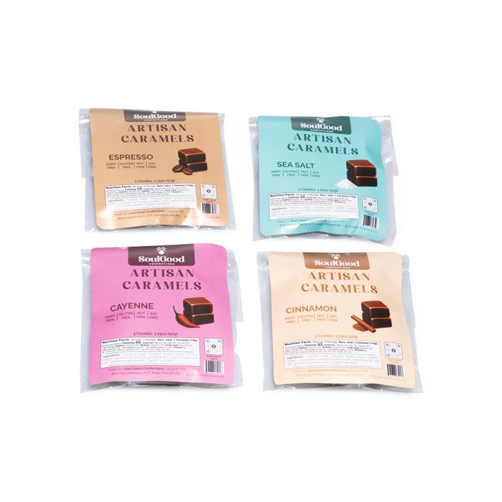 Soul Good Confections Artisan Caramels – Four Flavor Sampler