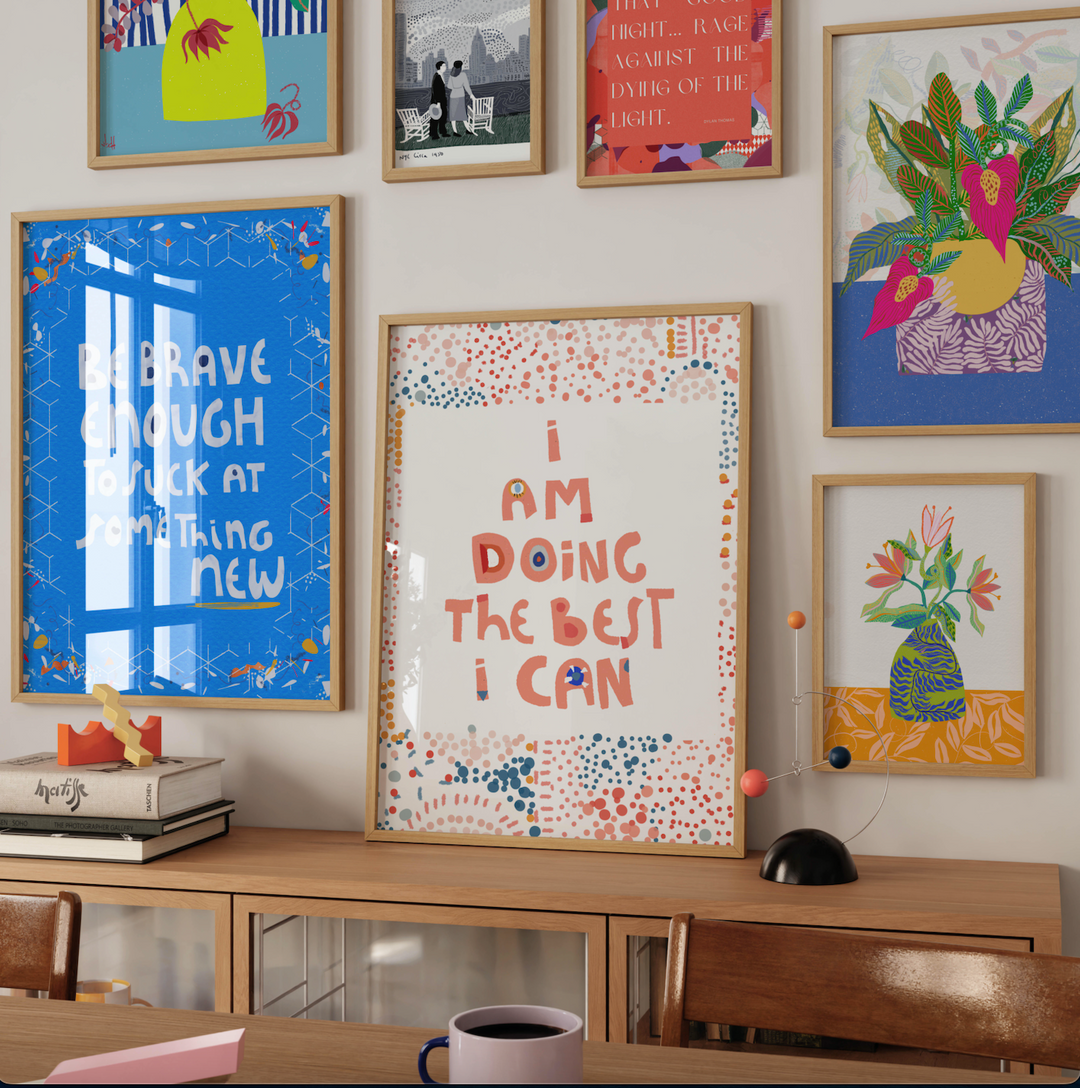 Violet Red Studio Be Afraid and Do It Print