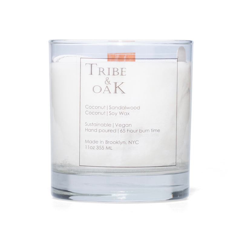 Tribe & Oak 11oz Coconut Soy Wax Candle with Wooden Wick