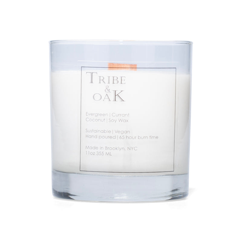 Tribe & Oak 11oz Coconut Soy Wax Candle with Wooden Wick