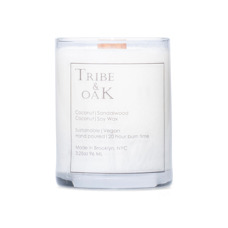 Tribe & Oak 3.25oz Coconut Soy Wax Votive Candle with Wooden Wick