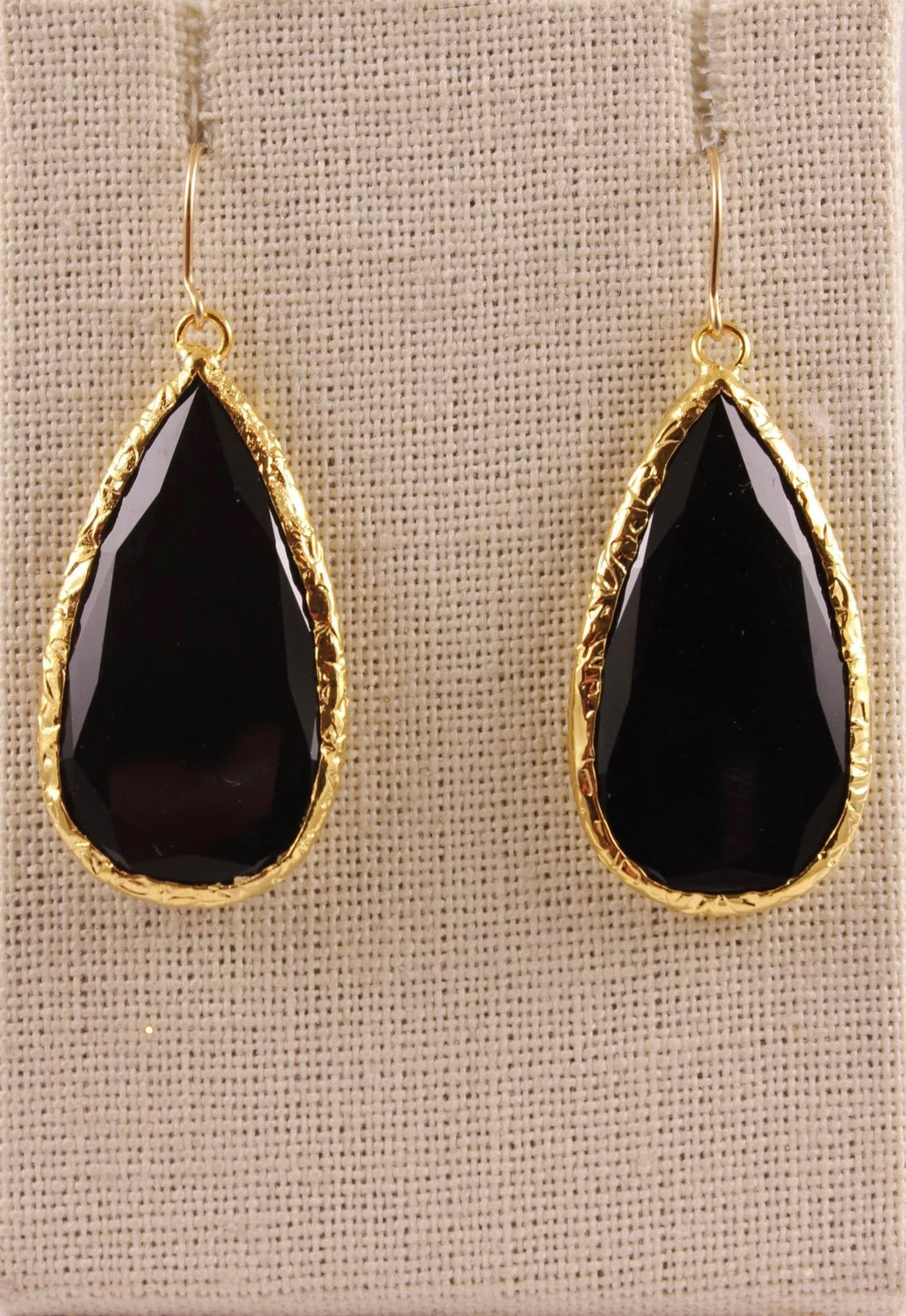 E & J Designs Handcrafted Jewelry Black Crystal earrings