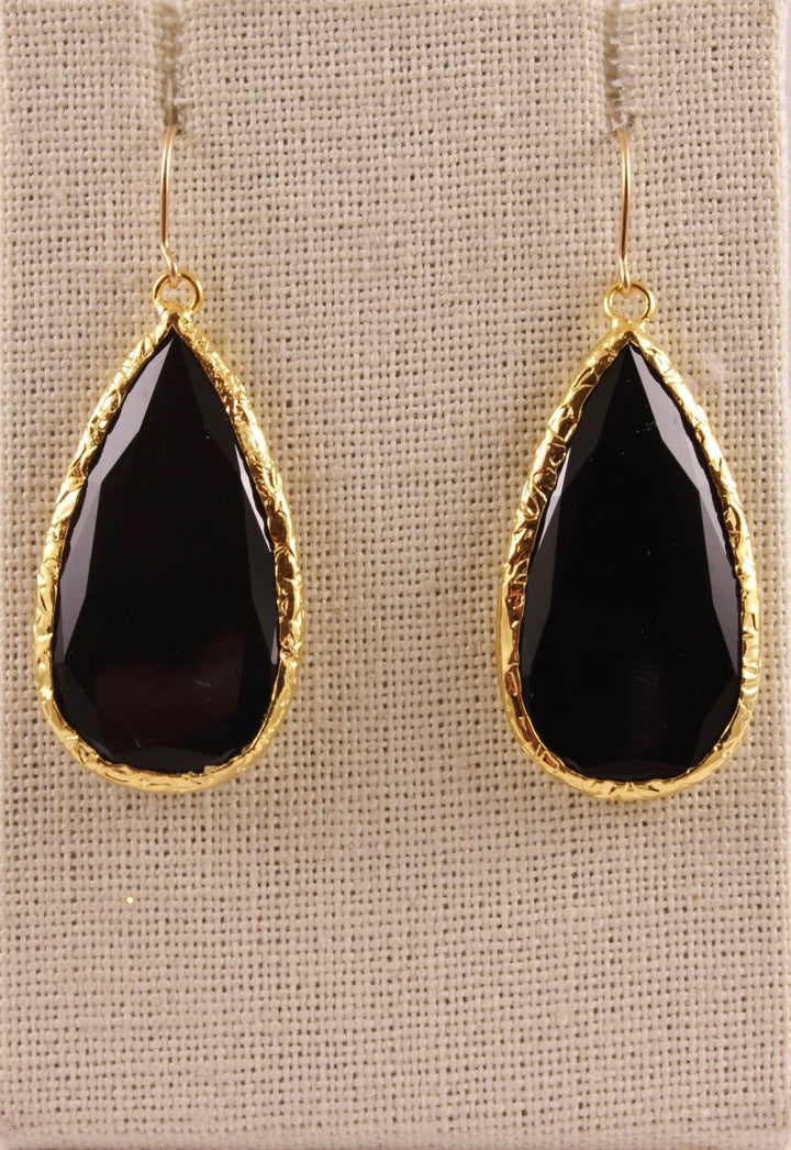 E & J Designs Handcrafted Jewelry Black Crystal earrings