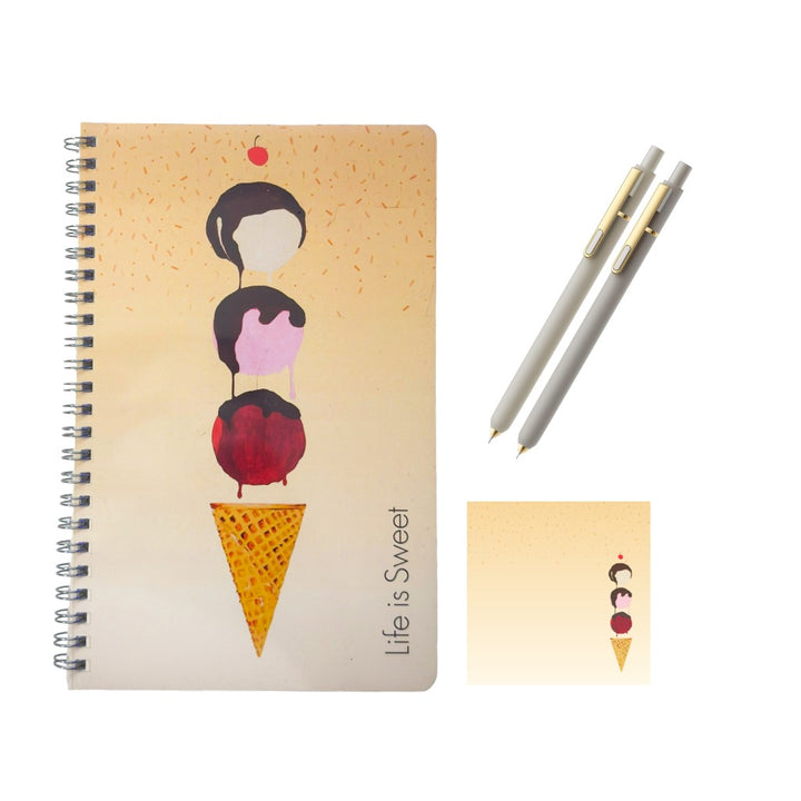 Art Haus and Co."Life is Sweet" Spiral Notebook & Sticky Note Set