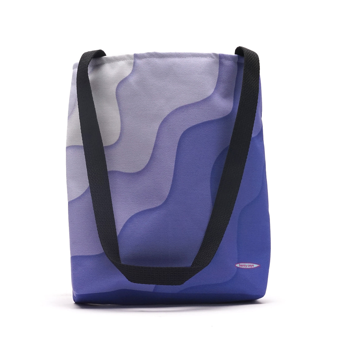 Berry Caye™ Purple Wave Tote Bag: Stylish, durable, and perfect for travel with ample space for all your essentials