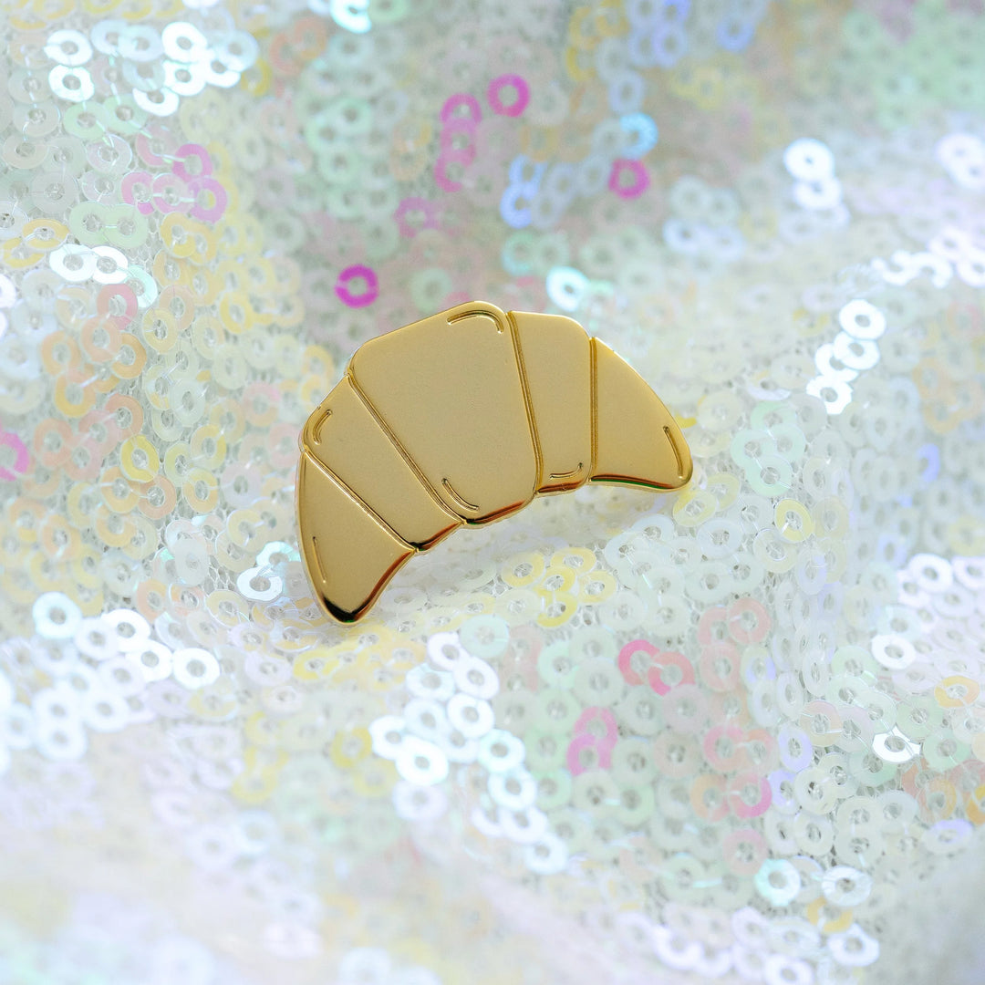 Brylliant Design Golden Croissant Enamel Pin