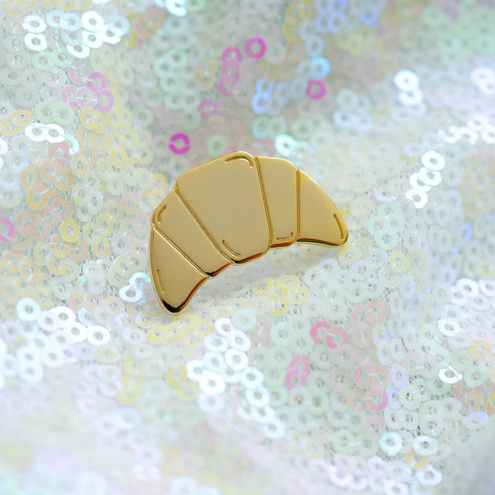 Brylliant Design Golden Croissant Enamel Pin