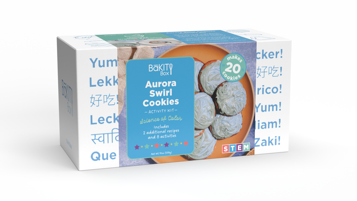 BāKIT Box Aurora Swirl Cookies Science of Color STEM Activity Kit