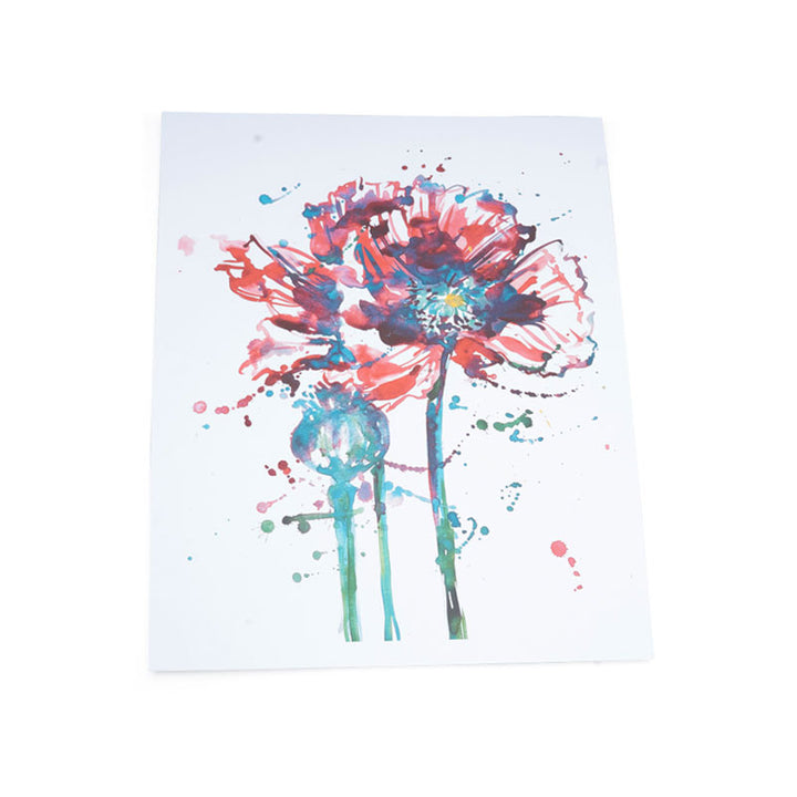 Scarlet Crane “Poppy Bloom” Watercolor Art Print