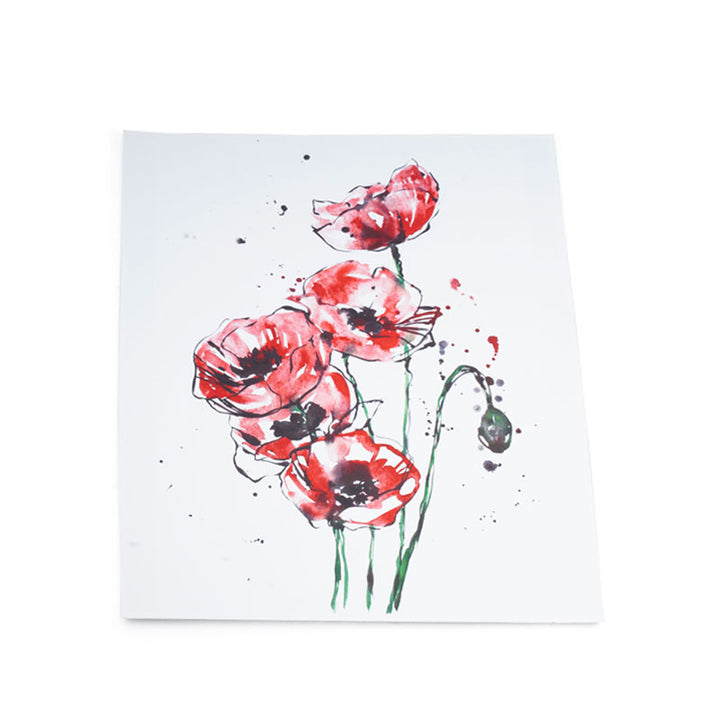 Scarlet Crane “Poppy Family” Watercolor Art Print