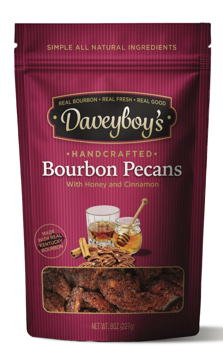 Daveyboy's Bourbon Pecans with Honey and Cinnamon 8 oz bag