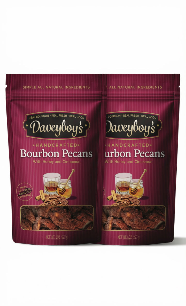Daveyboy's Bourbon Pecans with Honey and Cinnamon 8 oz bag