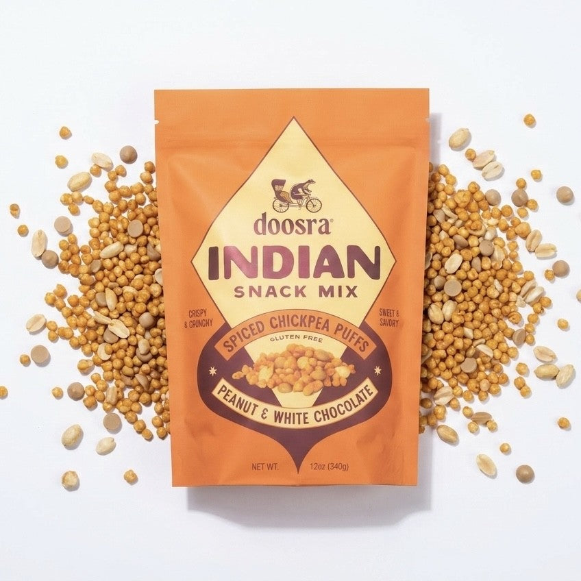 Doosra Indian Snack Mix - Spiced Chickpea Puffs, Peanut & White Chocolate