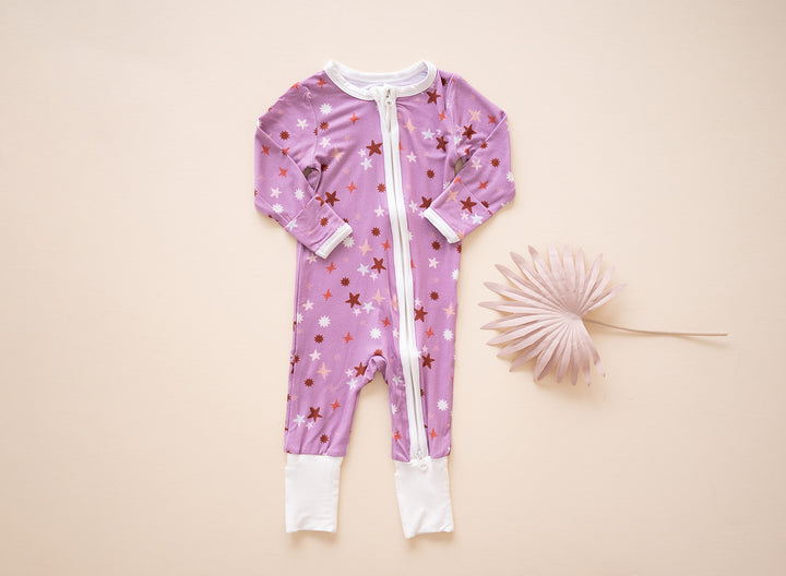 Addie Joy Company Plum Sparkle Bamboo Sleeper