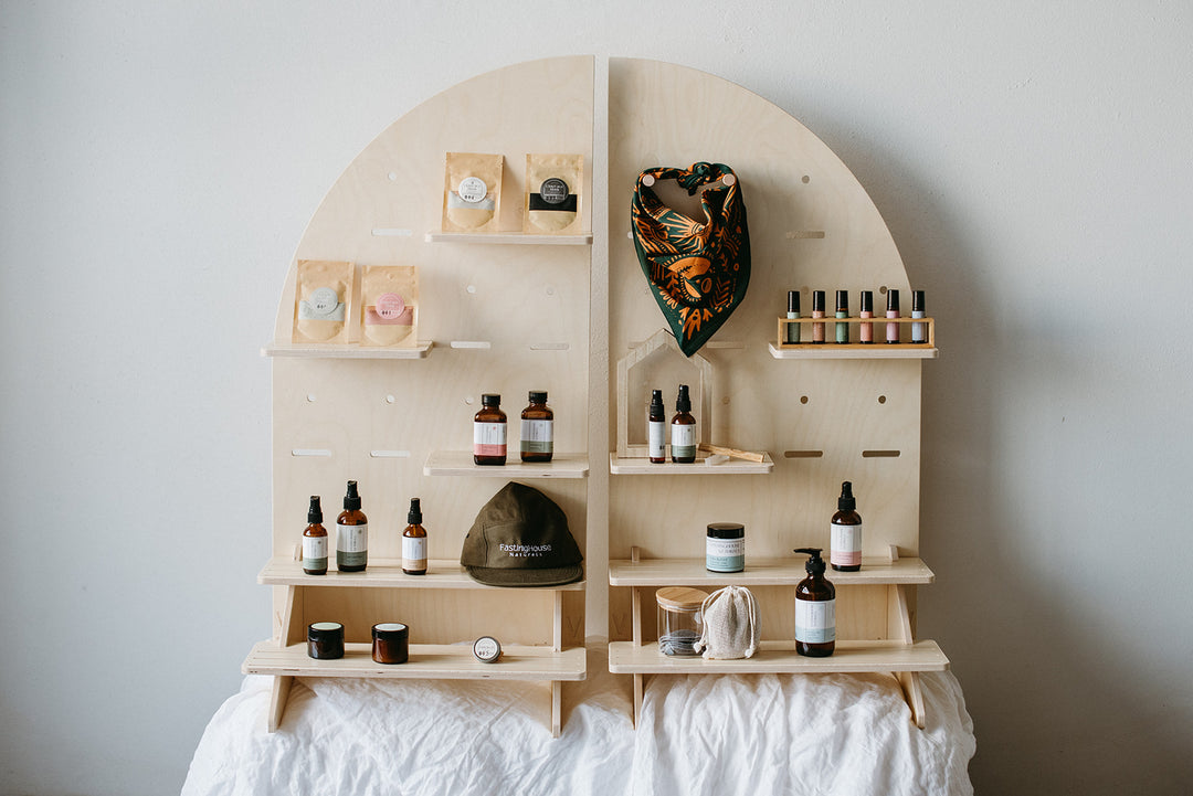 FastingHouse Naturals Eco-Essentials Makeup Rounds + Bamboo Holder
