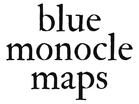 Blue Monocle Maps Galapagos Islands Map Art Print