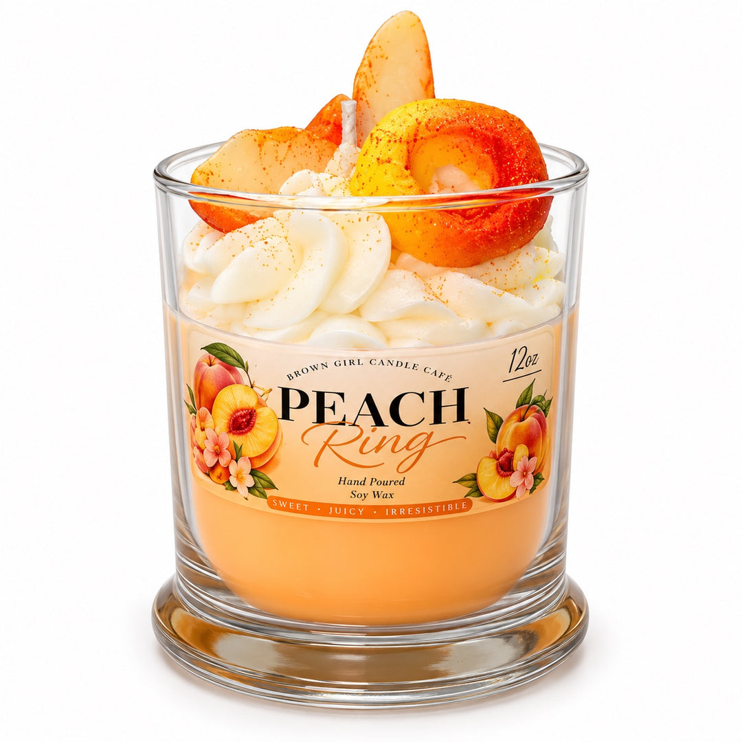 Brown Girl Candle Cafe Peach Rings Dessert Candle