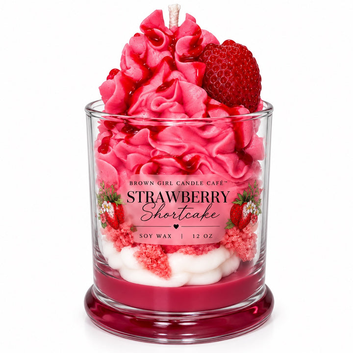 Brown Girl Candle Cafe Strawberry Shortcake Dessert Candle