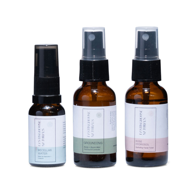 FastingHouse Naturals Everywhere Essentials Kit – Mini Self-Care Set with Micellar Water, Toner & Mist