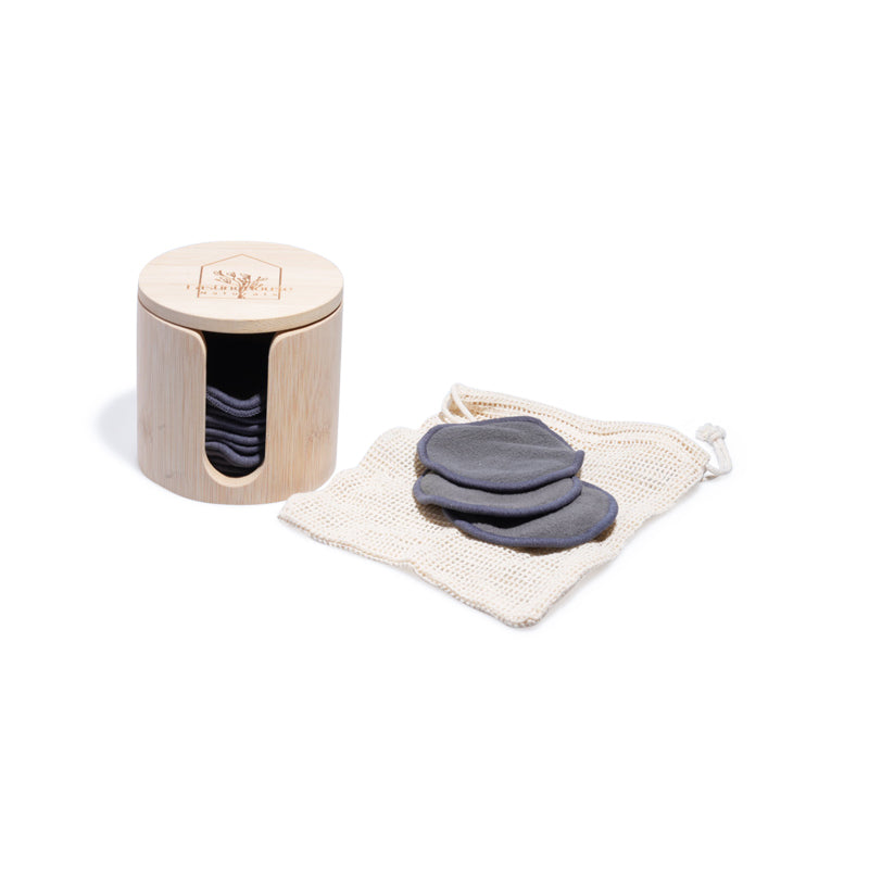 FastingHouse Naturals Eco-Essentials Makeup Rounds + Bamboo Holder