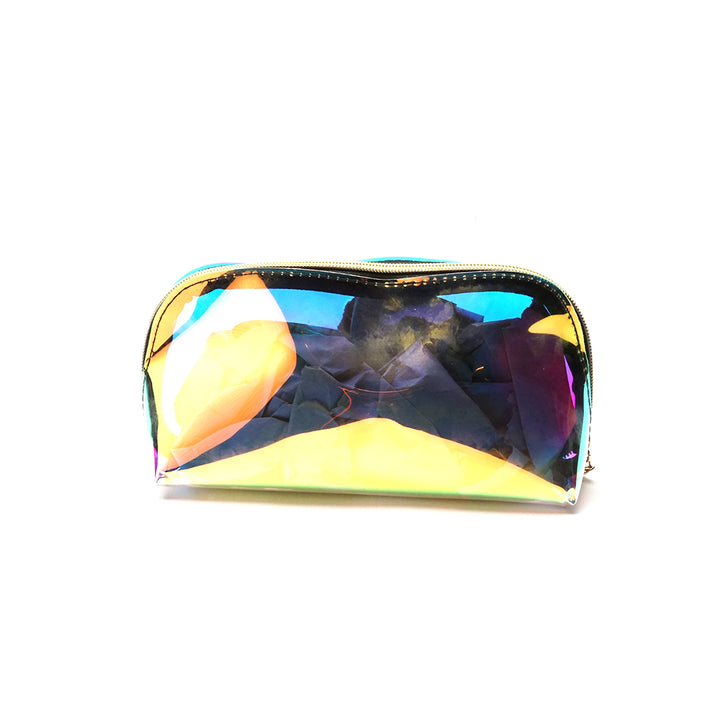 Beauty Glam 313 Women Iridescent, Clear, Holographic Makeup Bag