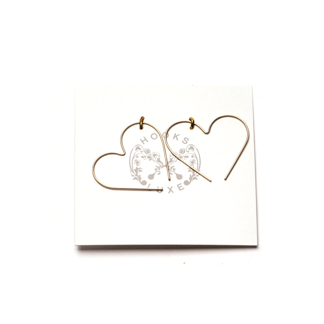 Hooks and Luxe Heart Hoop Earrings