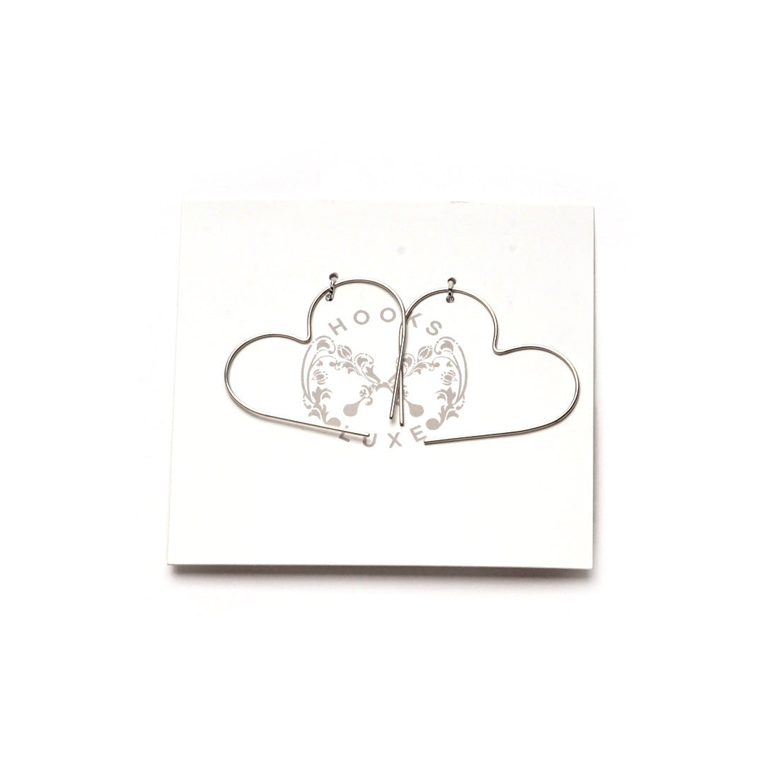 Hooks and Luxe Heart Hoop Earrings