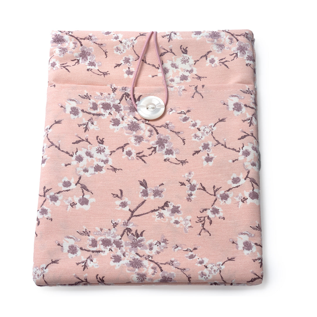 Book Sleeve with Pocket and Button Closure[Pink cherry blossom]