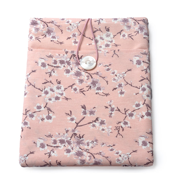 Book Sleeve with Pocket and Button Closure[Pink cherry blossom]