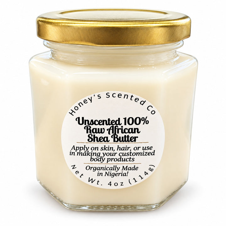 Honey's Scented Co. 100% Unrefined Whipped Nigerian Shea Butter (Unscented)