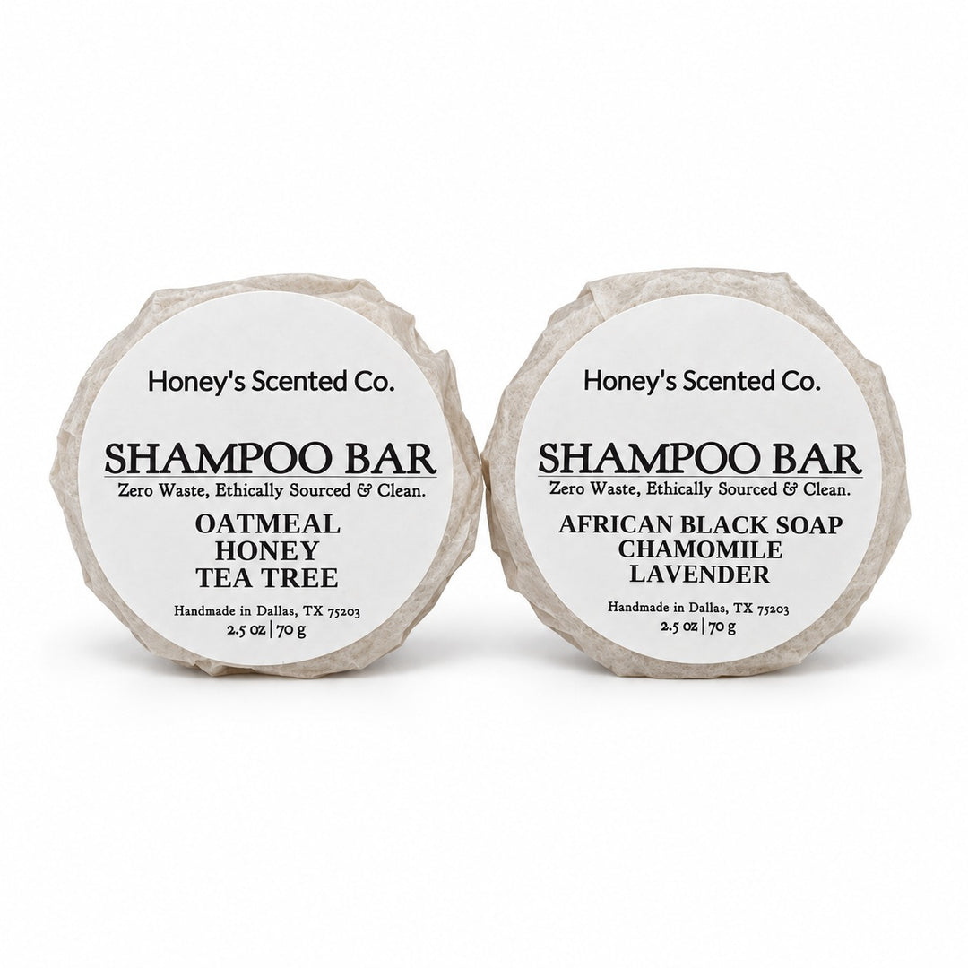 Honey's Scented Co. Zero Waste, Ethically Sourced & Clean Organic Shampoo Bar Bundle (2 pack)