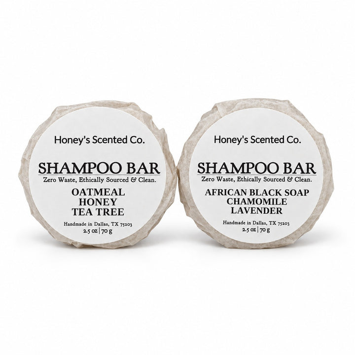Honey's Scented Co. Zero Waste, Ethically Sourced & Clean Organic Shampoo Bar Bundle (2 pack)