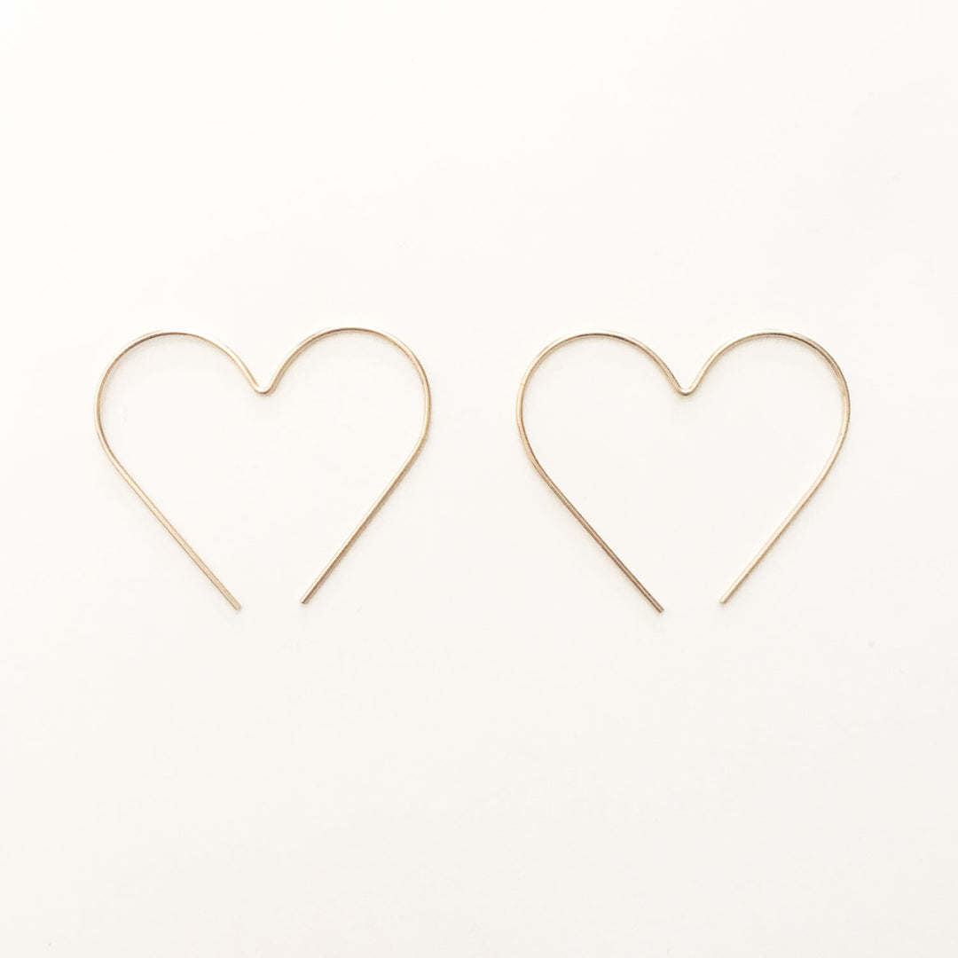 Hooks and Luxe Heart Hoop Earrings