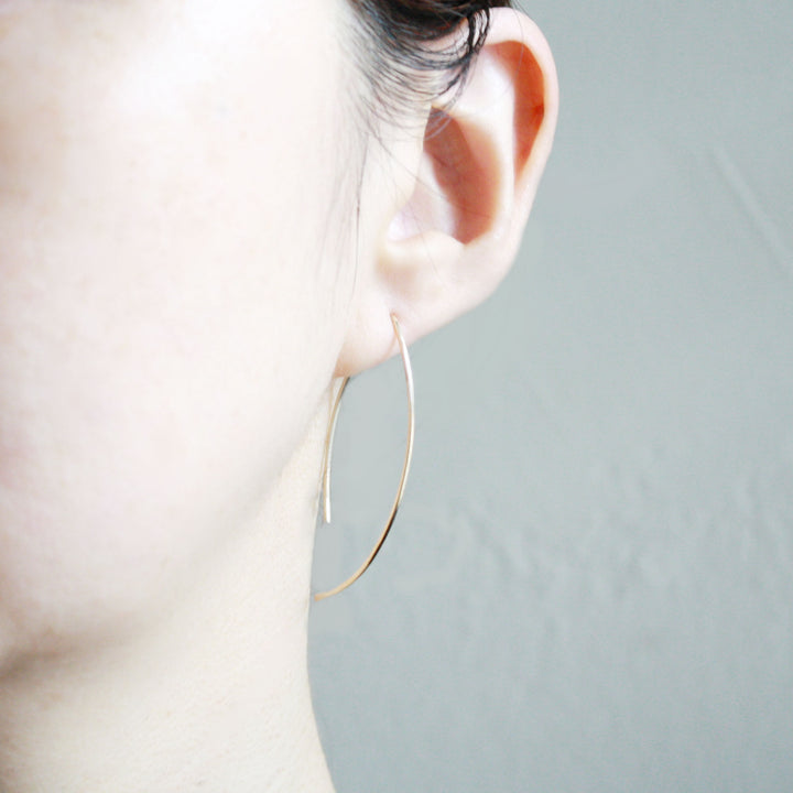 Hooks and Luxe Hammered Marquise Threader Earrings