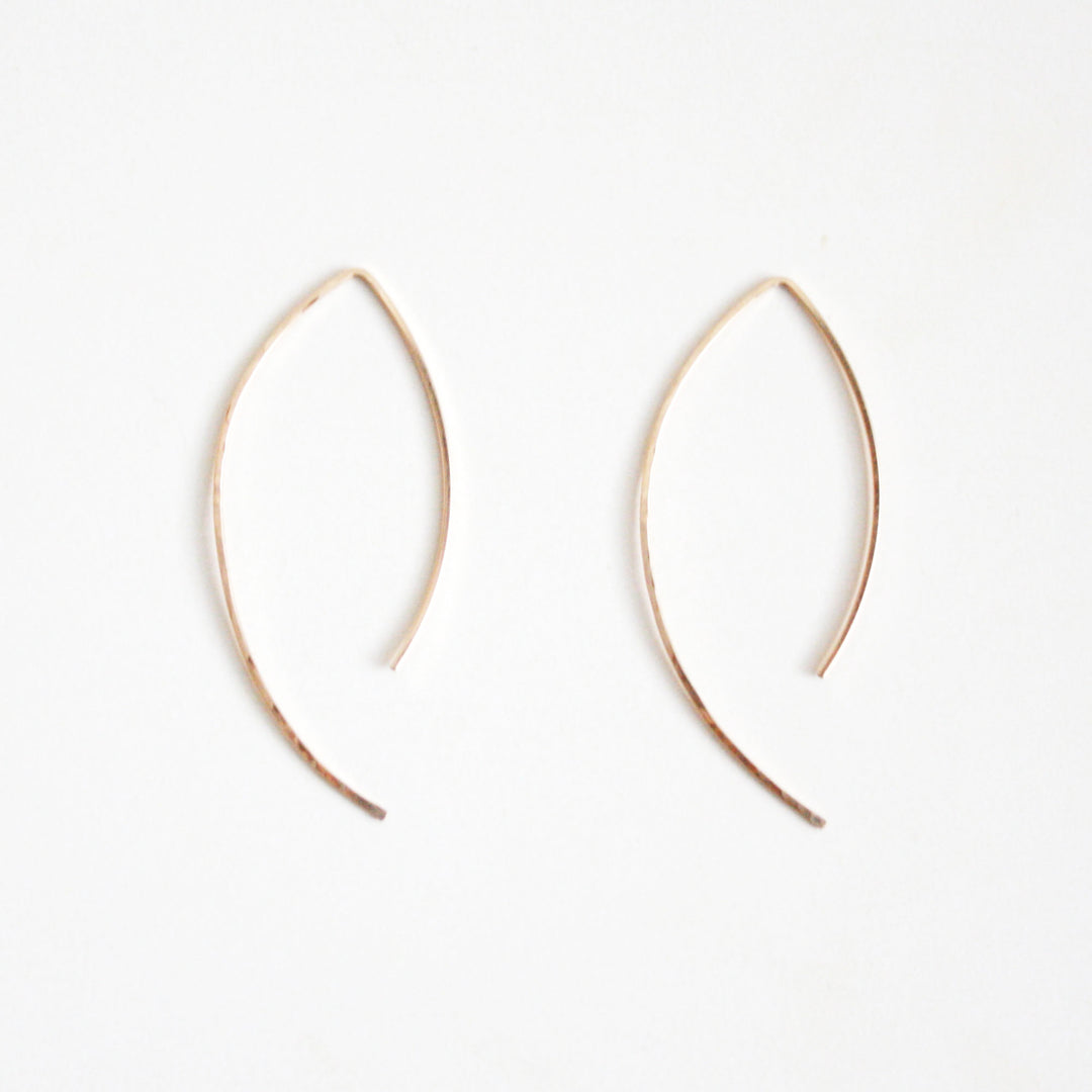 Hooks and Luxe Hammered Marquise Threader Earrings