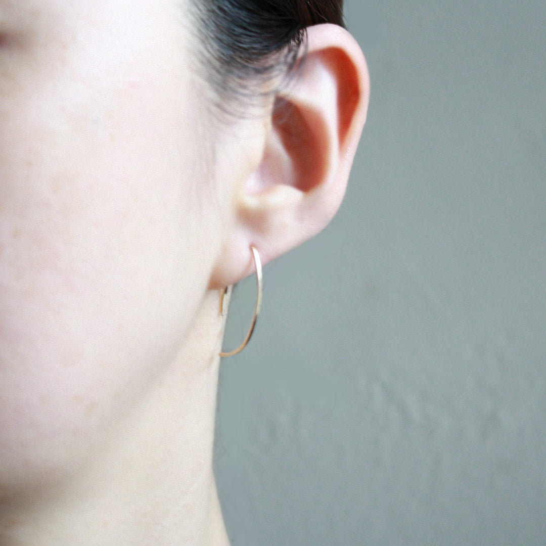 Hooks and Luxe Hammered Marquise Threader Earrings