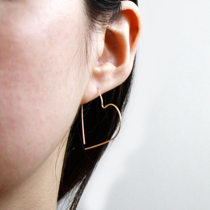 Hooks and Luxe Heart Hoop Earrings