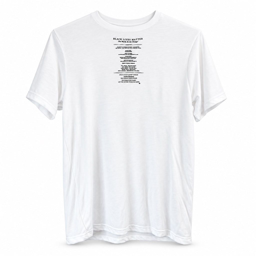 Ihsan Ishan Design — Black Lives Matter One World Unisex White Tee